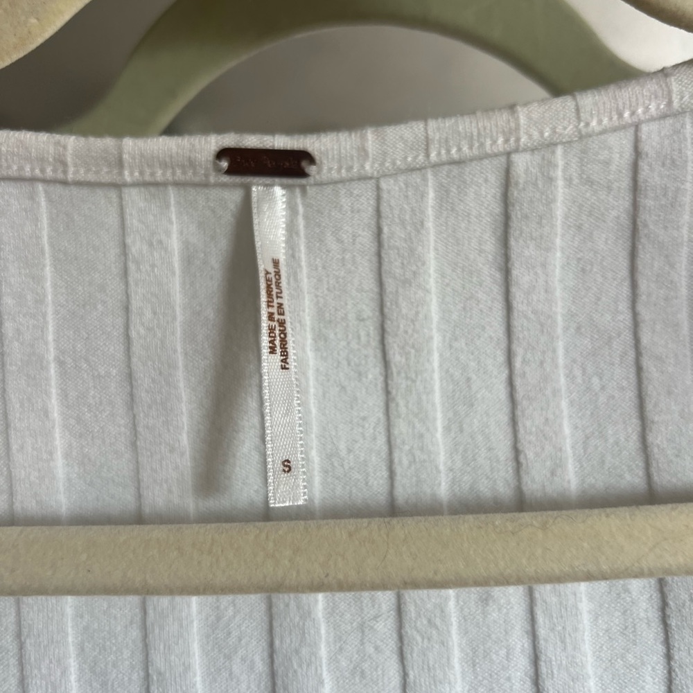 Free People White Ribbed Button-Front Blouse - Picture 4 of 5